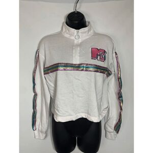 MTV 1/4 Zip Cropped Sweatshirt size small